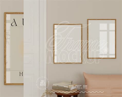 Two Frame Mockup in Romantic Pastel Interior, DIN A Frame Wall Art ...