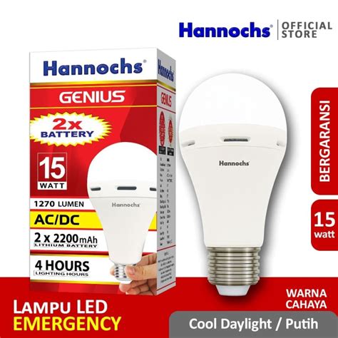 Lampu LED Hannochs Genius Emergency Magic Ac Dc 15w 15 Watt Lazada