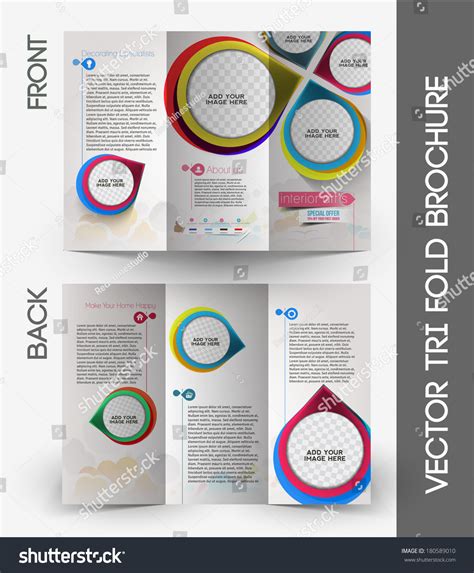 Interior Designers Trifold Mock Brochure Design Stock Vector (Royalty