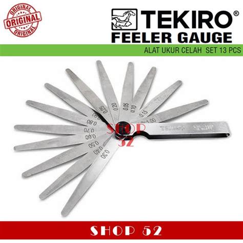 Jual TEKIRO Feeler Gauge 13 Blades Alat Ukur Celah 13 Pcs Original