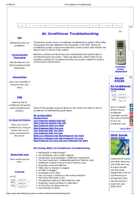 (PDF) Air Conditioner Troubleshooting