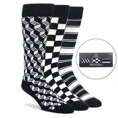 Houndstooth Men S Dress Sock T Box 3 Pairs Boldsocks Black And White Socks Sock Ts