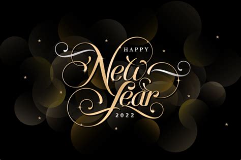 Happy New Year Lettering Fonts Graphic by Djoe N Reiz · Creative Fabrica