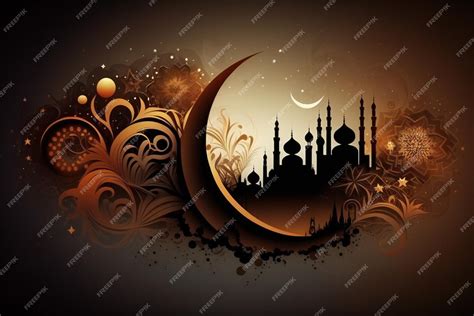 Premium AI Image | A black and brown background with a crescent moon ...