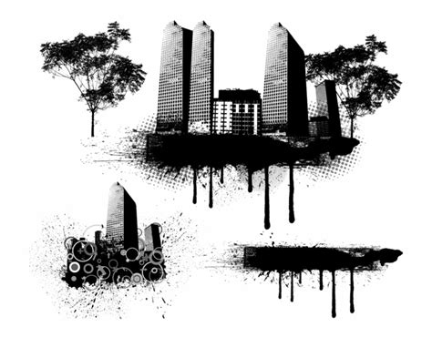 Urban City Silhouette Clip Art Library