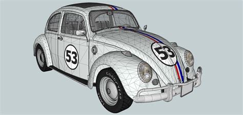 VW Beetle Herbie 1963 3D Model CGTrader