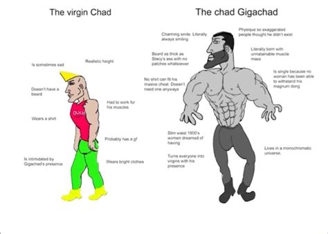 The Virgin Chad Realistic Height Is Sometenes Sad Doesn T Have A Beard