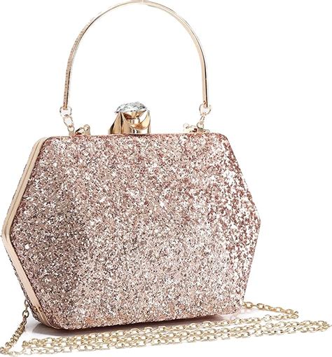 Redfox Bolso De Mano Para Mujer Color Oro Rosa Brillante Para Boda