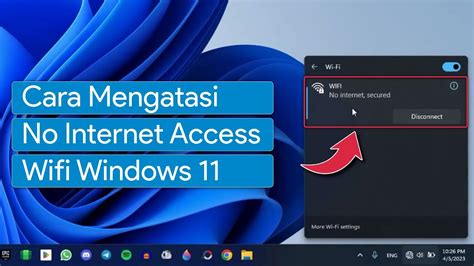 Cara Mengatasi Wifi Laptop No Internet Access Windows 11 Youtube