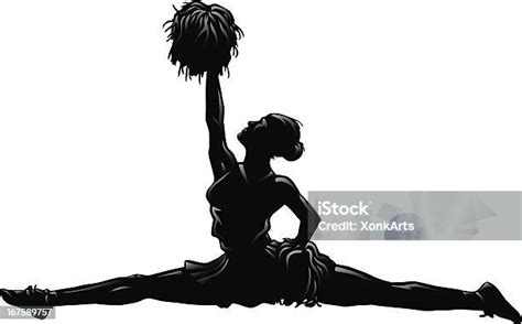 Cheer Splits Silhouette Stock Illustration - Download Image Now ...