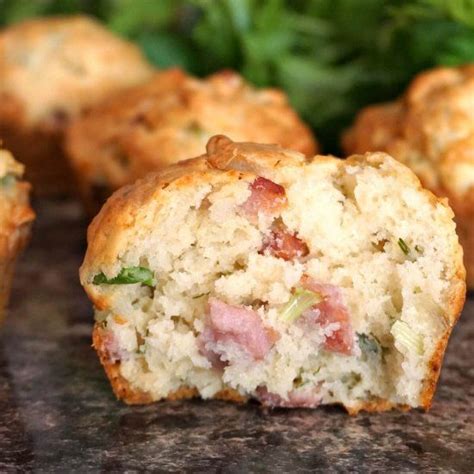 Savoury Cheese And Bacon Muffins With Spring Onions And Fresh Dill