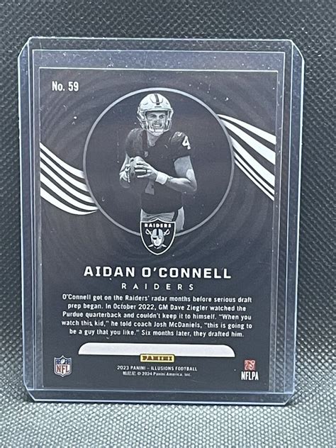 2023 Panini Illusions 59 Aidan O Connell Orange Rookie Card RC Raiders