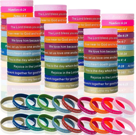 Amazon Christian Inspirational Bible Bracelets 12 Pack Silicone