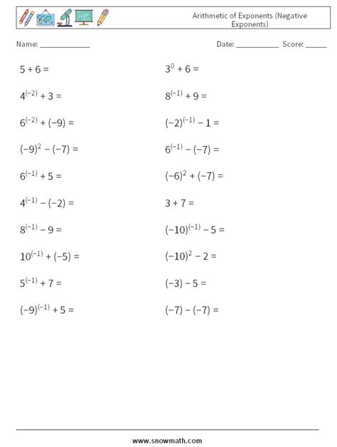 Exponents Questions 8th Grade