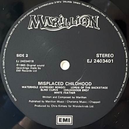 Marillion – Misplaced Childhood (Vinyl LP, Black Labels - UK Pressing ...