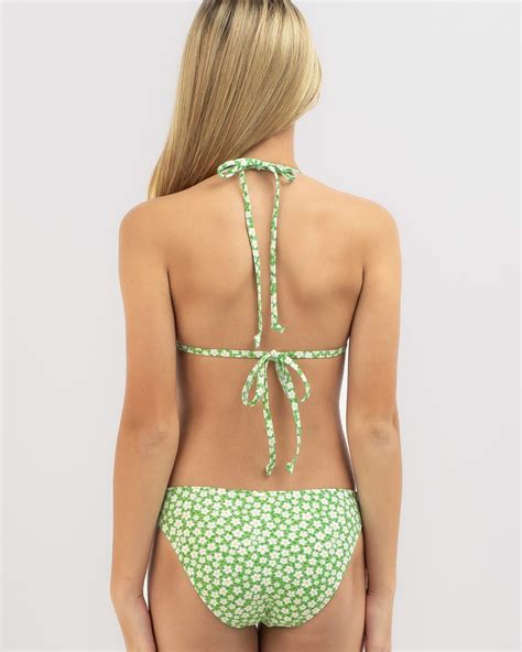 Shop Topanga Girls Ava Triangle Bikini Set In Sage Fast Shipping