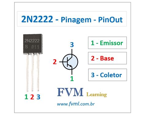 Pinagem - Pinout - Transistor - NPN - 2N2222 - Características - FVML