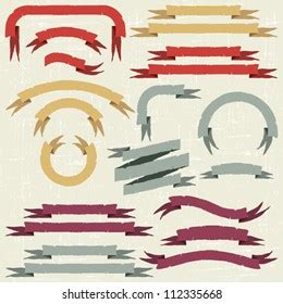 Set Retro Ribbons Labels Vector Illustration Stock Vector Royalty Free