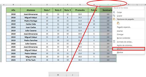 Utilizamos la opción Agrupar para ocultar columnas en Excel