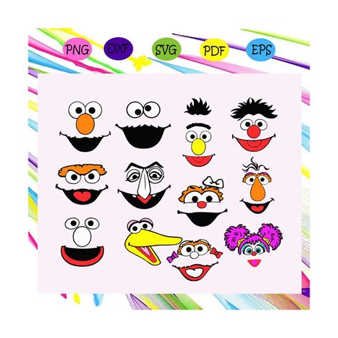 Sesame Street Face Head Bundle Sesame Street Svg Elmo Face Inspire