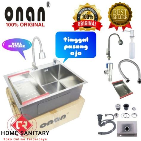 Jual Paket Lengkap Kitchen Sink Onan Paket Kran Flexible Stainless