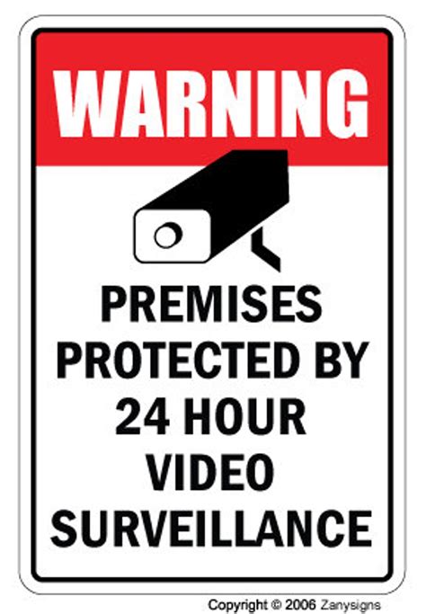 Video Surveillance Sign Property Protected By 24 Hour Etsy