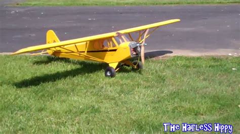 Hangar 9 1 4 Scale J3 Cub Maiden Flight YouTube