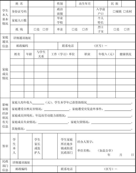 大学生家庭情况调查表word文档在线阅读与下载无忧文档