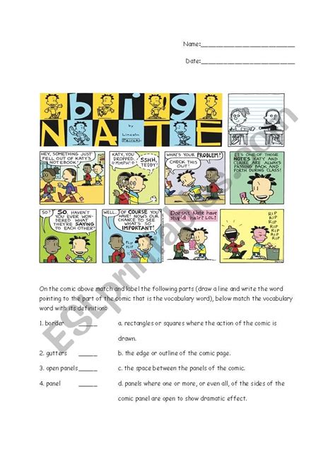 Comic Strip Vocabulary Esl Worksheet By Sstallin