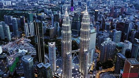 Aerial View Of Kuala Lumpur Skyline At Sunrise Malaysia Stock Video