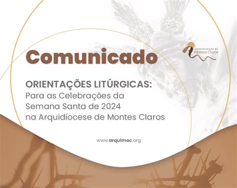 Comunicado Orienta Es Lit Rgicas Para As Celebra Es Da Semana Santa