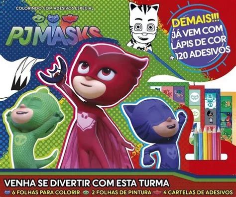 Livro Pj Masks Colorindo Adesivos Especial De Entertainment One