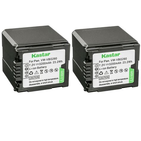 Kastar 2 Pack Vw Vbg260 Battery Replacement For Panasonic Hdc Hs300pc Hdc Hs350 Hdc Hs700 Hdc