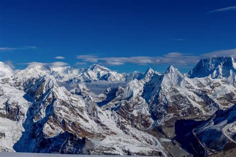 Snow Capped Mountains In Himalayas Stock Photo Image Of Hiking Hike