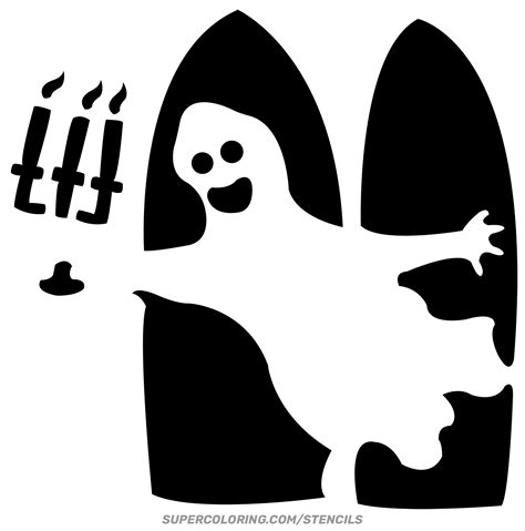 Flying Ghost Stencil Free Printable Papercraft Templates