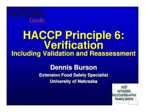 PDF HACCP Principle 6 HACCP Principle 6 Verification 6