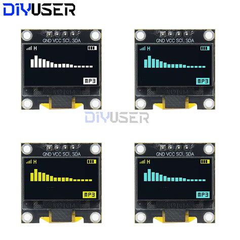 DIYUSER 0 96 Pollici OLED SSD1306 Bianco Blu Giallo 128 X64 IIC I2C