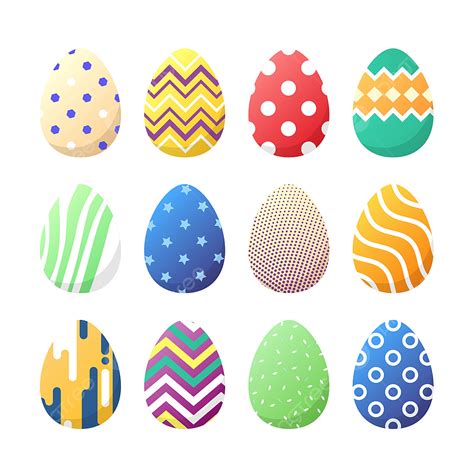 Colored Easter Eggs Vector Design Images Colorful Set Of Easter Eggs Colorful Set Of Png