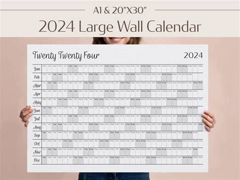 Wall Calendar Year At A Glance Large Printable Pdf Digital