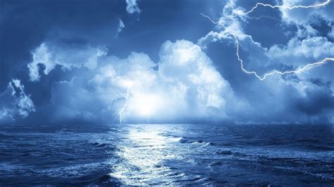 Lightning Storm Ocean Clouds HD wallpaper | nature and landscape ...