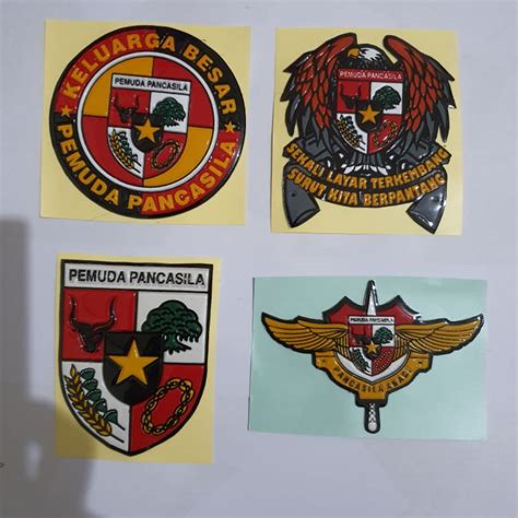 Jual Sticker Embos Logo Pp Pemuda Pancasila Isi Satu Set Stiker