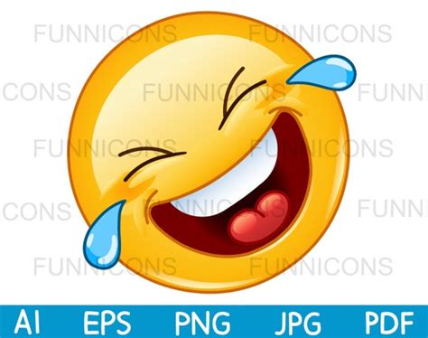 Clipart Cartoon Of A Laughing With Tears Emoji Emoticon Etsy Australia