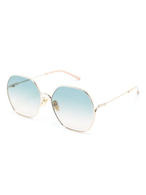 Chloé Eyewear Oversized Hexagonal Frame Sunglasses Farfetch