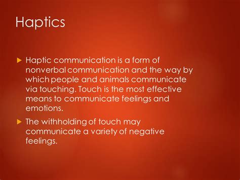 Non Verbal Communication Touch