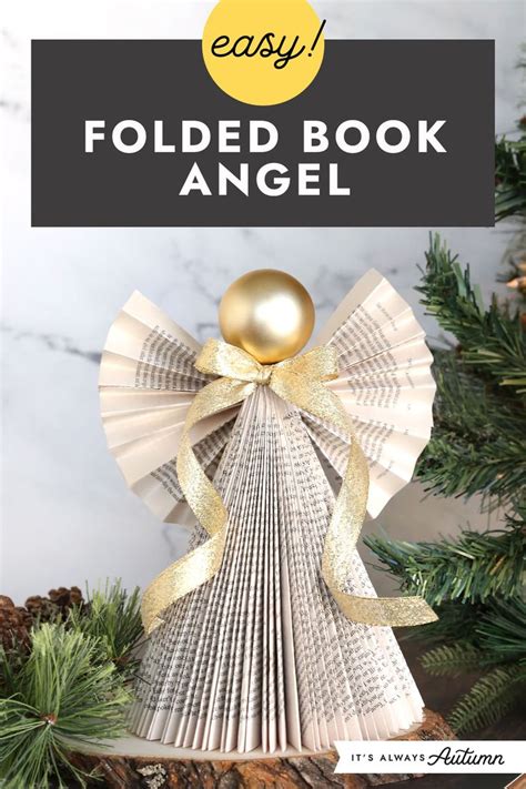 Folded Book Angel Easy Christmas Angel Crafts Book Christmas Tree