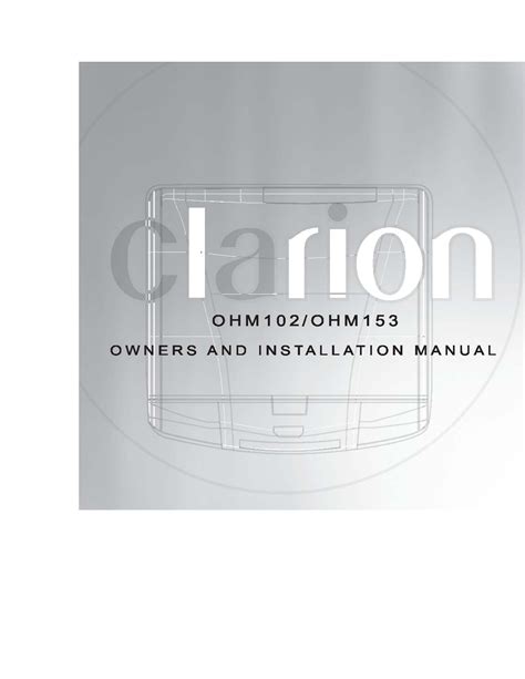 Mode D Emploi Clarion OHM153 22 Des Pages