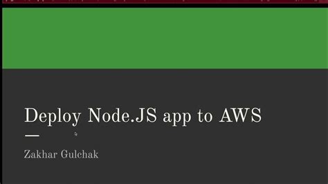 How To Deploy Nodejs App To Aws Youtube