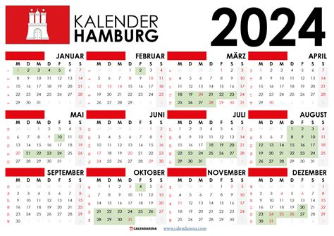 Feiertage 2024 Hamburg Planer Vanni Annalee