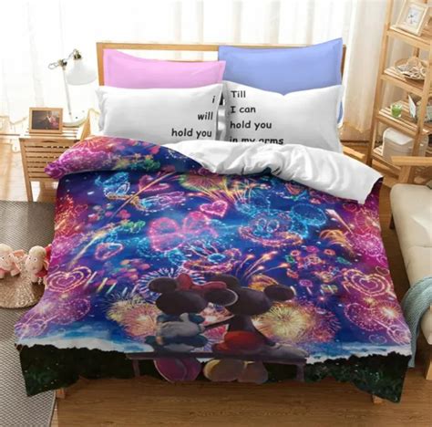 Mickey And Minnie Mouse Fireworks Single Double Queen King Bed Quilt