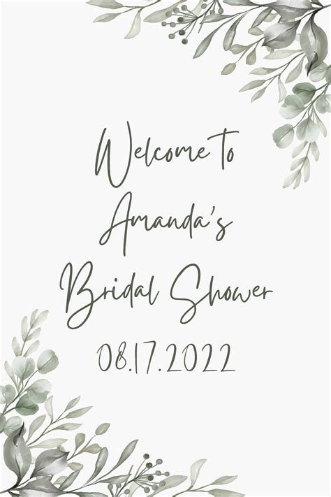 Welcome Bridal Shower Sign Template Editable Etsy